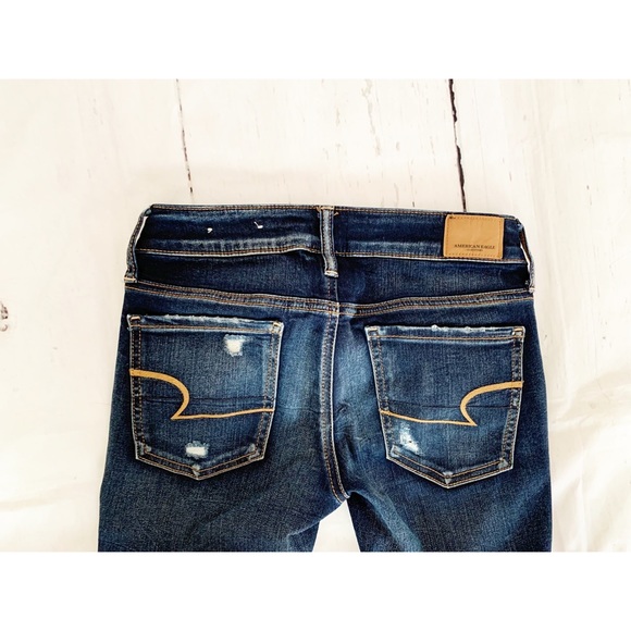 American Eagle Outfitters Destroyed Blue Jegging Jeans Size 2 - Picture 5 of 8